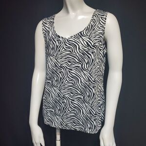 212 Collection Black & White Zebra Tank Top (M)
